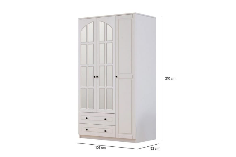 Tavrel Garderobsskåp 105x210 cm - Matt Vit - Förvaring - Skåp - Garderobsskåp
