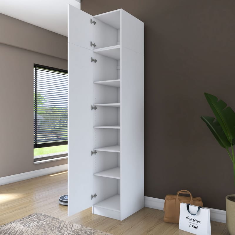 Tavren Garderob 45x255x57,5 cm - Vit - Förvaring - Skåp - Garderobsskåp