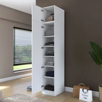 Tavren Garderob 45x255x57,5 cm - Vit - Förvaring - Skåp - Garderobsskåp