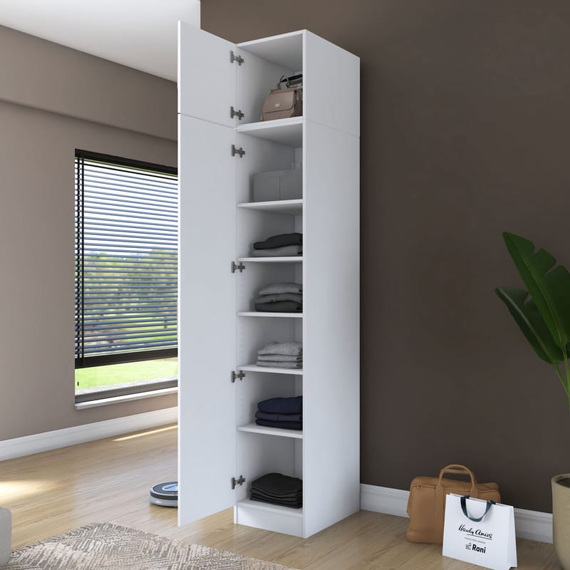 Tavren Garderob 45x255x57,5 cm - Vit - Förvaring - Skåp - Garderobsskåp