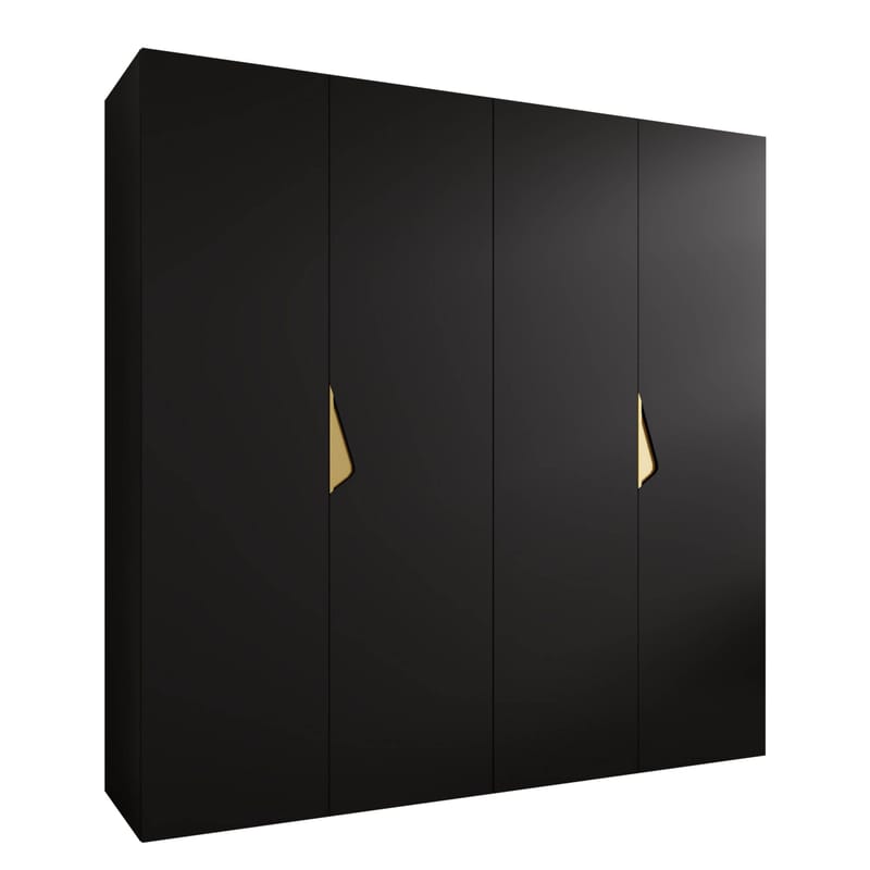 Tensa Garderob 200 cm, Svart / guld