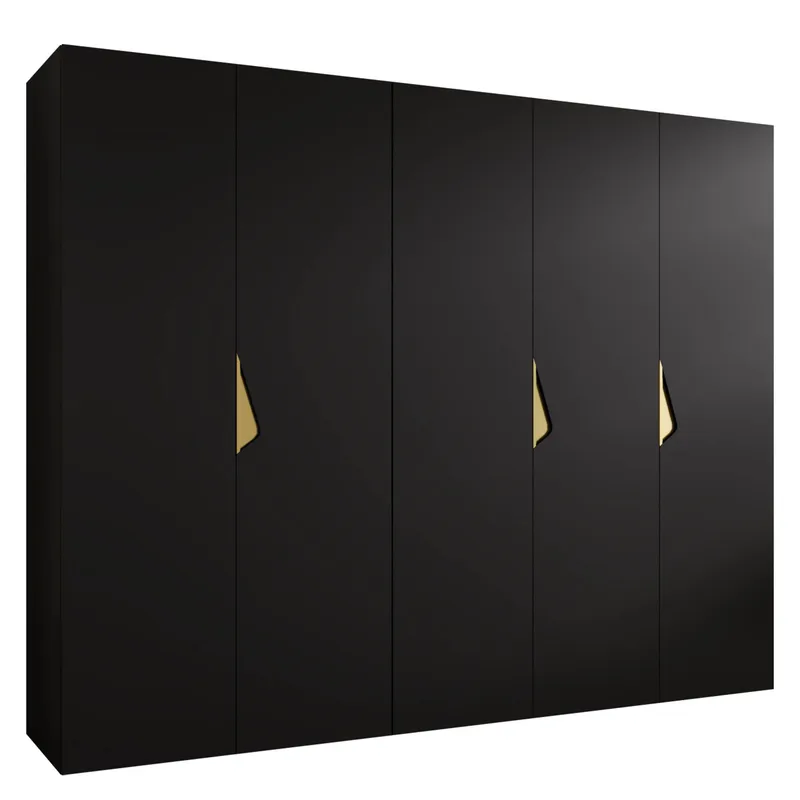 Tensa Garderob 250 cm, Svart/guld