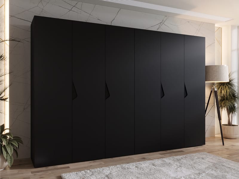 Tensa Garderob 300 cm - Svart - Förvaring - Skåp - Garderobsskåp