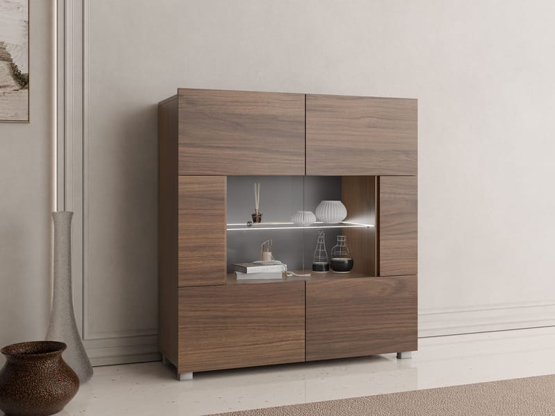 Tessan Vitrinskåp 100x107 cm - brun - Förvaring - Skåp - Vitrinskåp