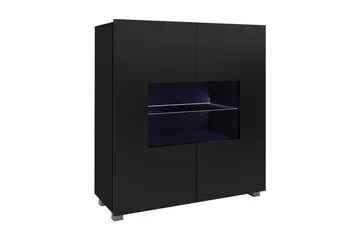 Vit LED - Svart/Svart högglans