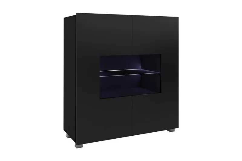 Tessan Vitrinskåp 100x35x107 cm - Svart/Vit - Förvaring - Skåp - Vitrinskåp