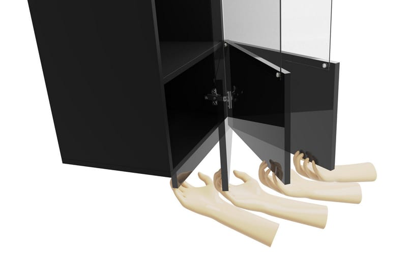 Tessan Vitrinskåp 45x117 cm - Svart - Förvaring - Skåp - Vitrinskåp