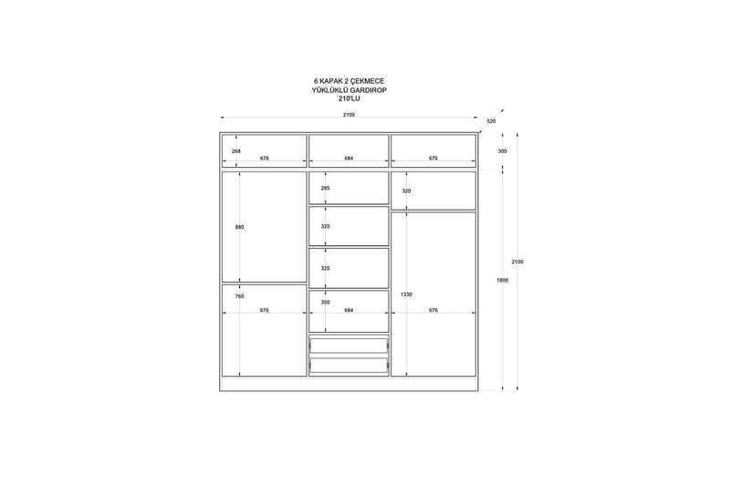 Teynor Garderobsskåp 210x210 cm - Matt Vit - Förvaring - Skåp - Garderobsskåp