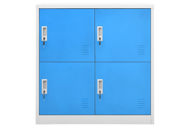 Två Locker Cabinets 90x45x92,5 cm Stål - Grå och blå - Förvaring - Skåp