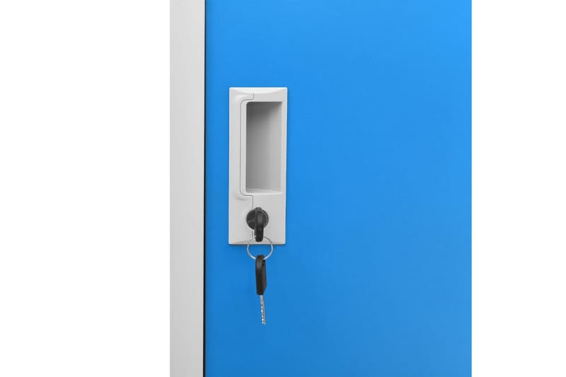 Två Locker Cabinets 90x45x92,5 cm Stål - Grå och blå - Förvaring - Skåp