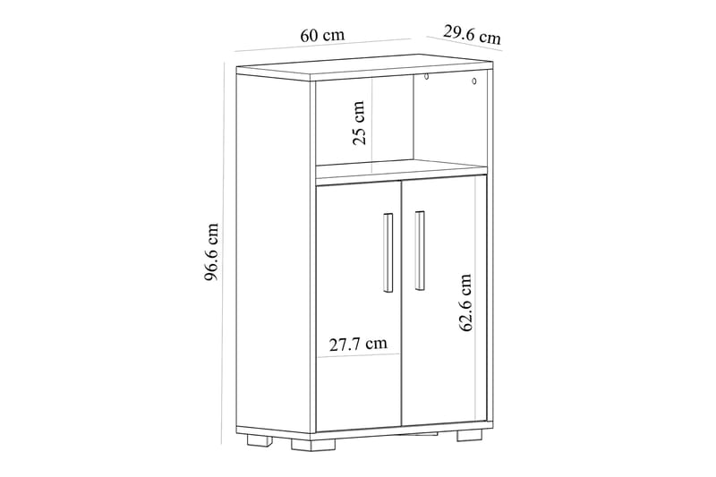 UKHAND Förvaringsskåp 60x96,6 cm Vit - Förvaring - Skåp