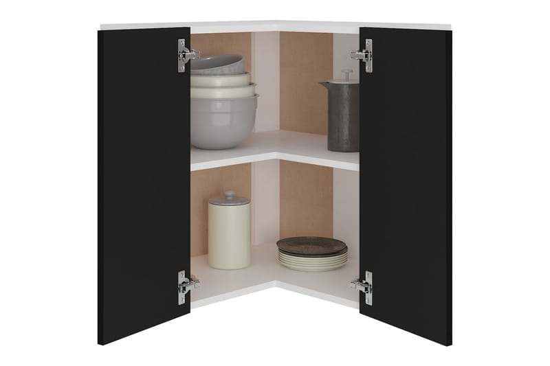 Väggskåp hörn svart 57x57x60 cm spånskiva - Svart - Förvaring - Skåp - Hörnskåp