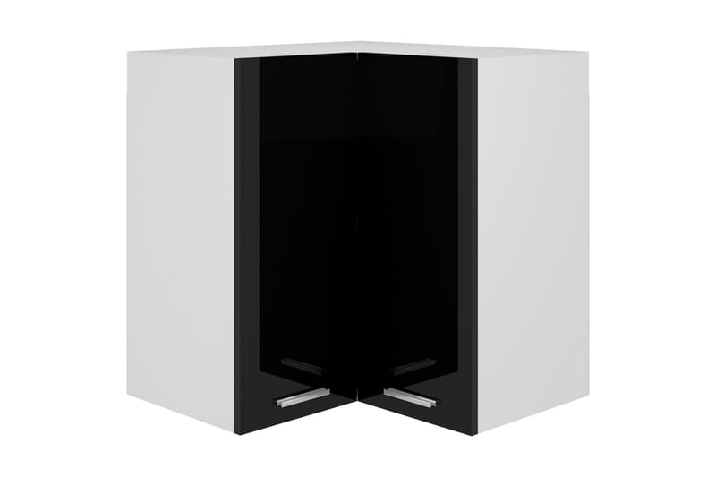 Väggskåp hörn svart högglans 57x57x60 cm spånskiva - Svart högglans - Förvaring - Skåp - Hörnskåp