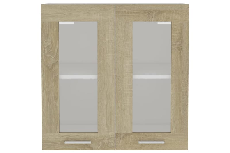 Väggskåp med glasdörrar sonoma-ek 60x31x60 cm spånskiva - Ek - Förvaring - Skåp - Vitrinskåp
