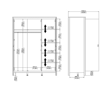 Vallvidera Garderob med 3 dörrar 150x199 cm - Förvaring - Skåp - Garderobsskåp