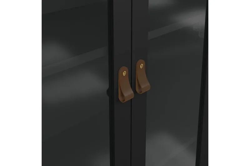 Vallvidera Vitrinskåp 78,05x199 cm - Svart - Förvaring - Skåp - Vitrinskåp