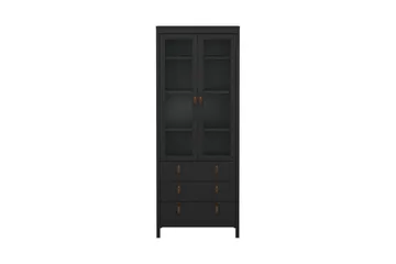 Vallvidera Vitrinskåp 78,05x199 cm - Svart - Förvaring - Skåp - Vitrinskåp
