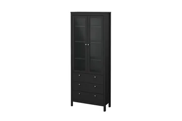 Vallvidera Vitrinskåp 78,05x199 cm - Svart - Förvaring - Skåp - Vitrinskåp