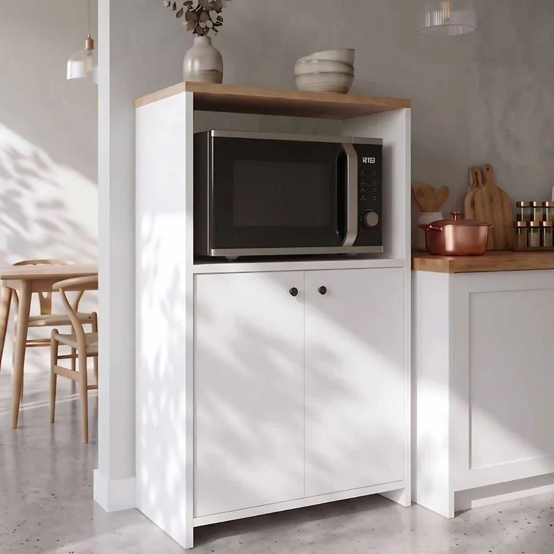 Valren Multifunktionsskåp 68,6x86,8x35 cm - Naturlig och vit - Förvaring - Skåp - Köksskåp