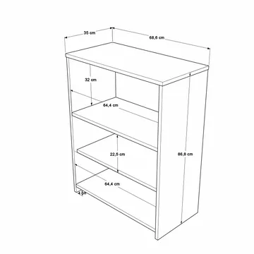 Valren Multifunktionsskåp 68,6x86,8x35 cm - Naturlig och vit - Förvaring - Skåp - Köksskåp