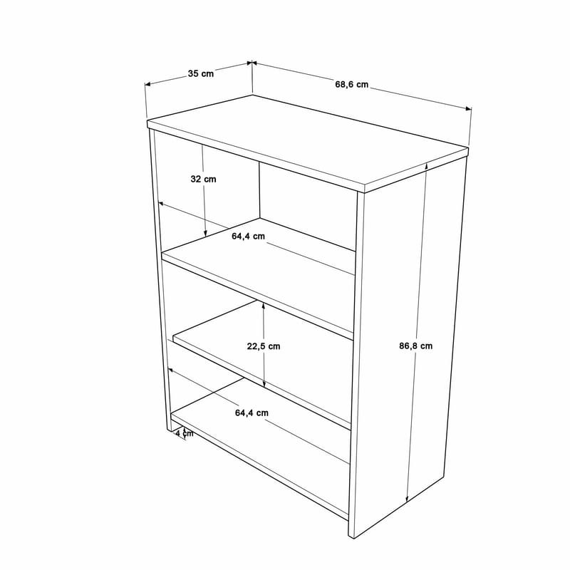 Valren Multifunktionsskåp 68,6x86,8x35 cm - Naturlig och vit - Förvaring - Skåp - Köksskåp