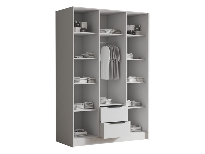 Varros garderob 150x216 cm - Svart, vit - Förvaring - Skåp - Garderobsskåp
