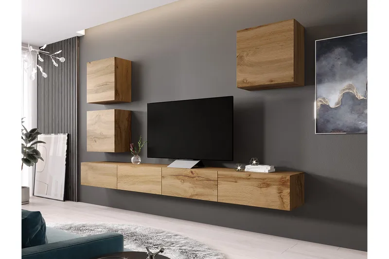 Vasil Väggenhet - Trä/Natur - Förvaring - Skåp