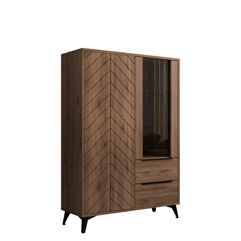 Vemdalen Vitrinskåp 104x150 cm, brun