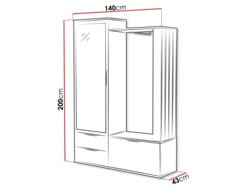 View Hallmöbel 140 cm - beige - Möbler - Hall & entré - Möbelset för hall & entré