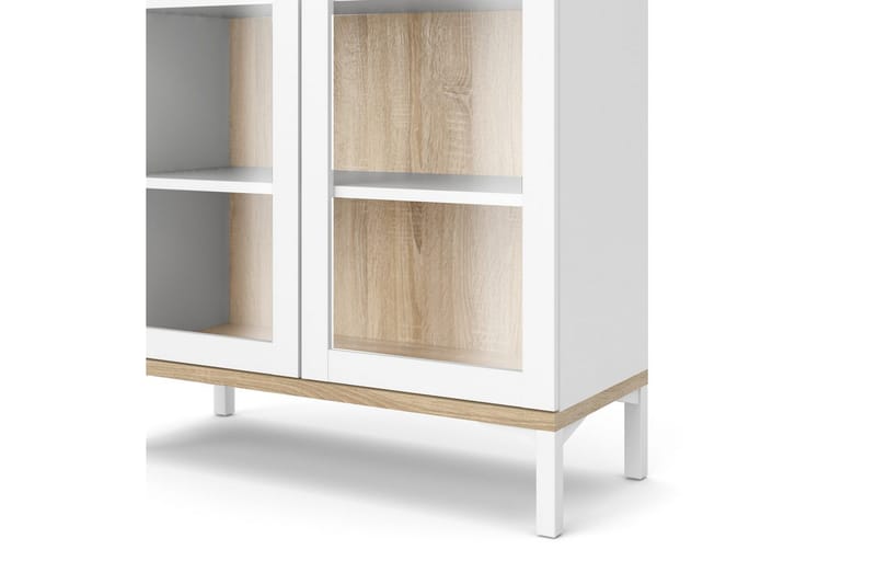 Virender Vitrinskåp 88,7x202,8 cm - Vit - Förvaring - Skåp - Vitrinskåp