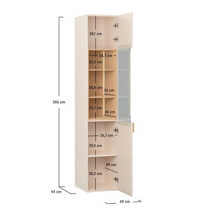 Vitrinskåp 4 You Fresh Smal - Ek - Förvaring - Skåp - Vitrinskåp