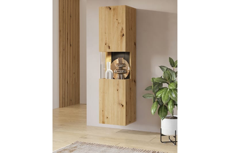 ARMADE Vitrinskåp 140 cm Brun - Förvaring - Skåp - Vitrinskåp