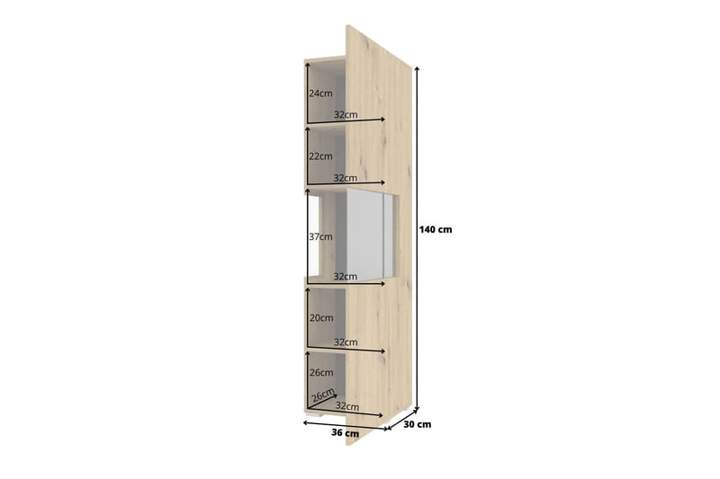 ARMADE Vitrinskåp 140 cm Brun - Förvaring - Skåp - Vitrinskåp