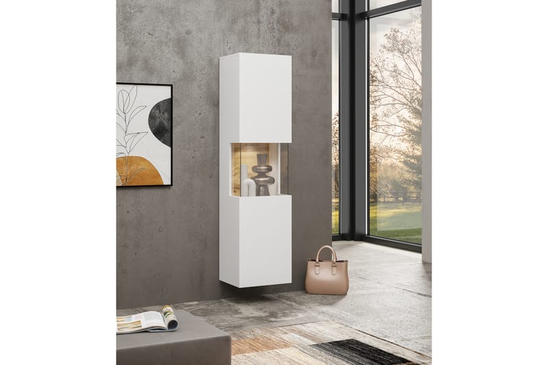 ARMADE Vitrinskåp 140 cm Vit - Förvaring - Skåp - Vitrinskåp