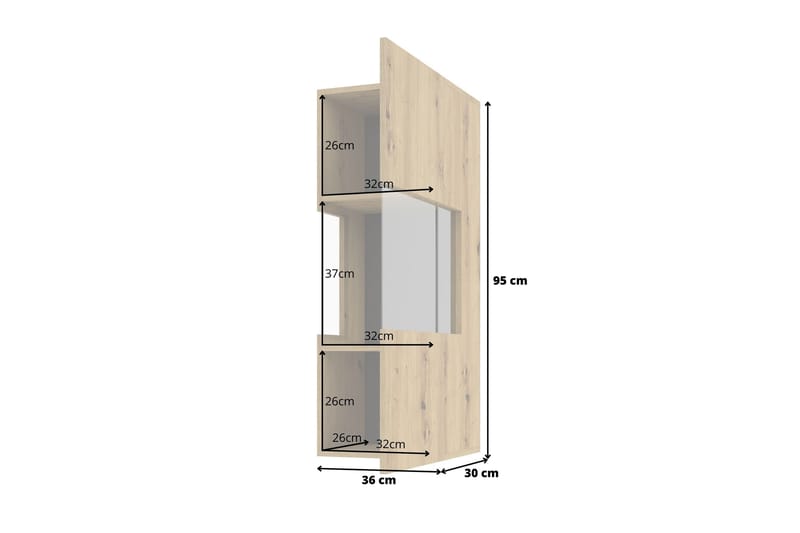ARMADE Vitrinskåp 95 cm Brun - Förvaring - Skåp - Vitrinskåp