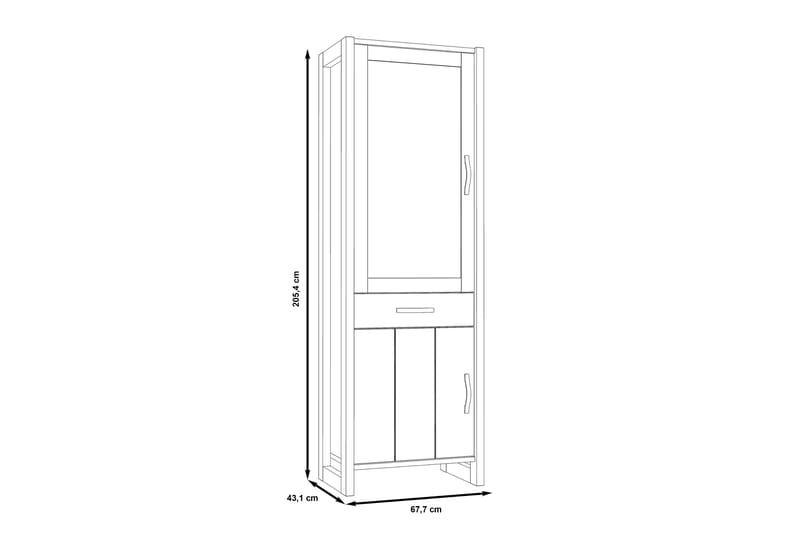 BALESTI Garderob 42x120 cm Brun/Grå - Förvaring - Skåp - Vitrinskåp