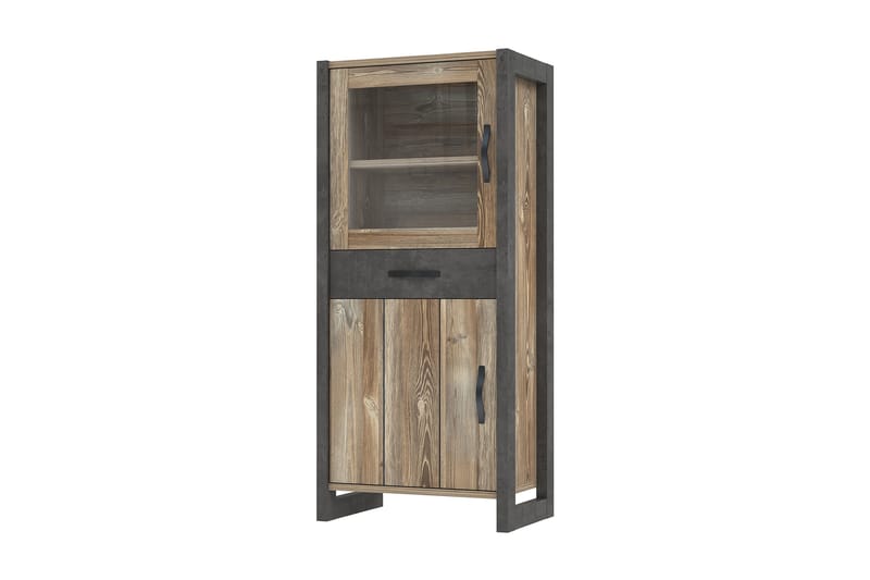 BALESTI Garderob 62x120 cm Brun/Grå - Förvaring - Skåp - Vitrinskåp