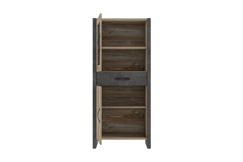 BALESTI Garderob 62x120 cm Brun/Grå - Förvaring - Skåp - Vitrinskåp
