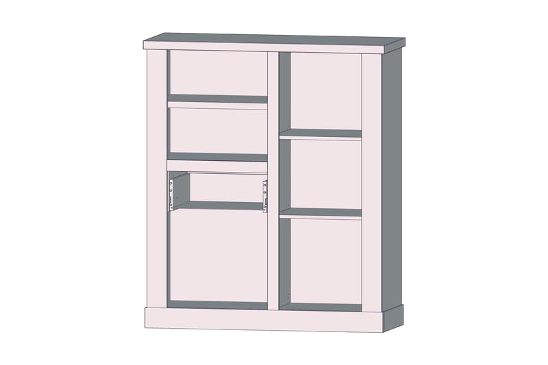 BESCH Skänk 41x110 cm Brun/Vit - Förvaring - Skåp - Vitrinskåp