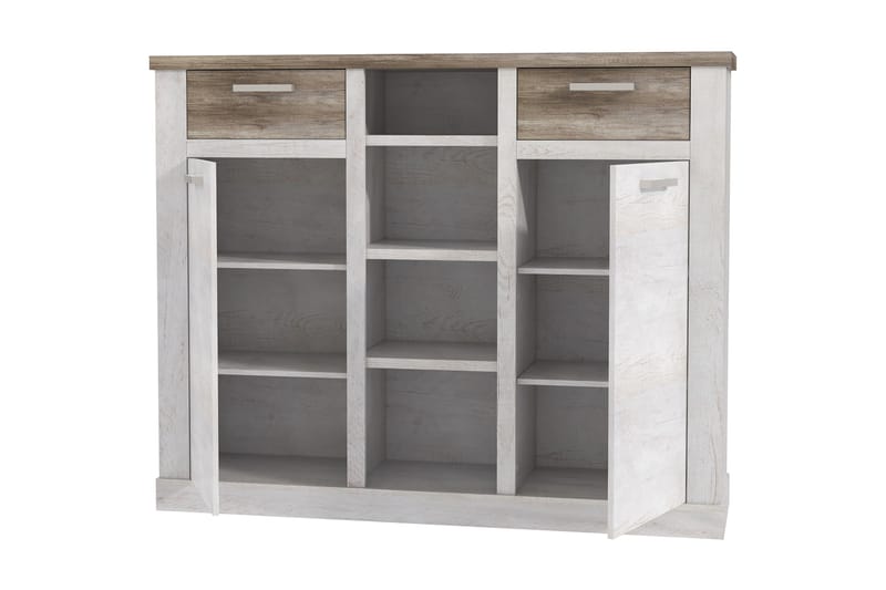 BESCH Skänk 41x160 cm Brun/Vit - Förvaring - Skåp - Vitrinskåp