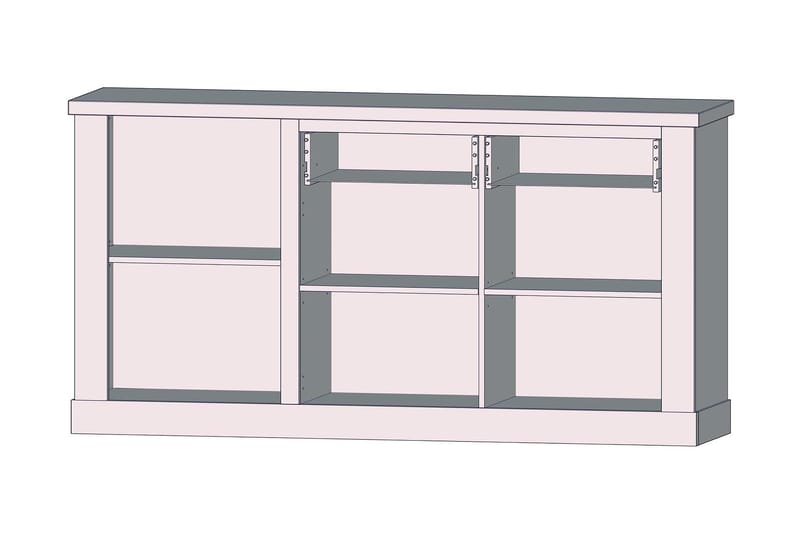 BESCH Skänk 41x172 cm Brun/Vit - Förvaring - Skåp - Vitrinskåp