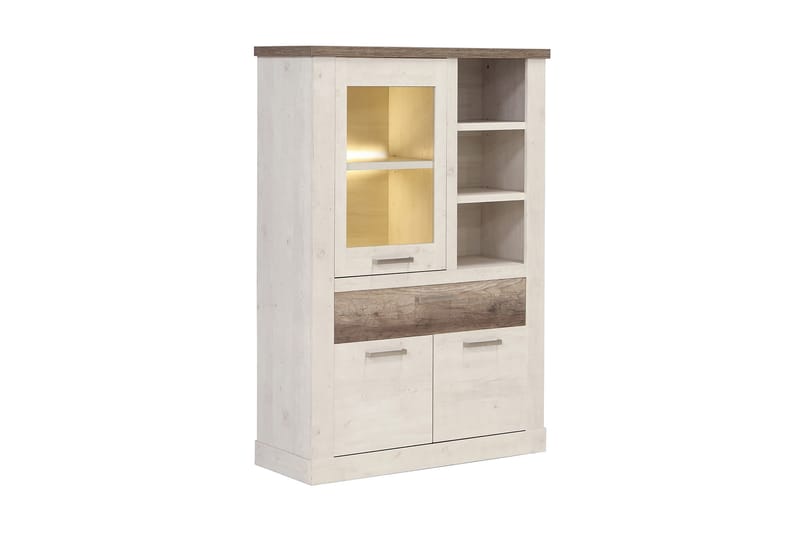 BESCH Vitrinskåp 41x108 cm Brun/Vit - Förvaring - Skåp - Vitrinskåp