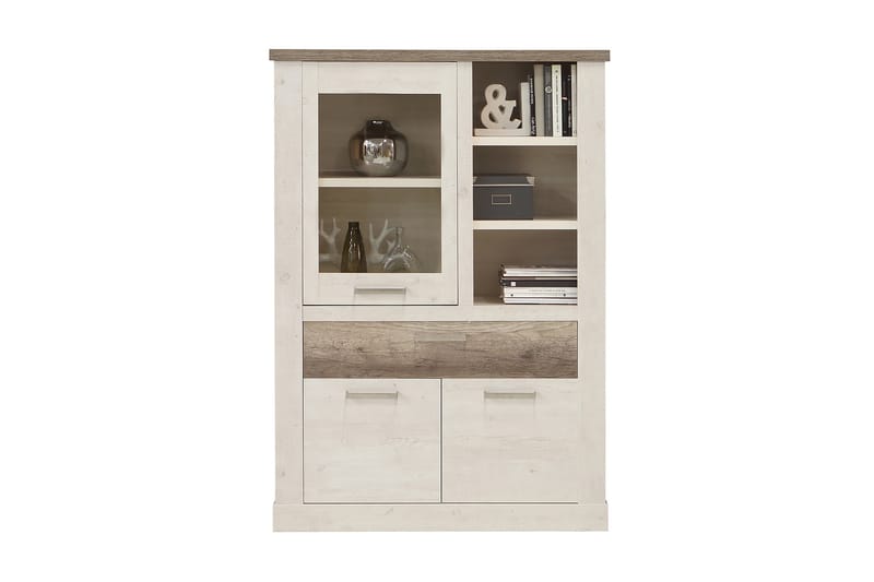 BESCH Vitrinskåp 41x108 cm Brun/Vit - Förvaring - Skåp - Vitrinskåp