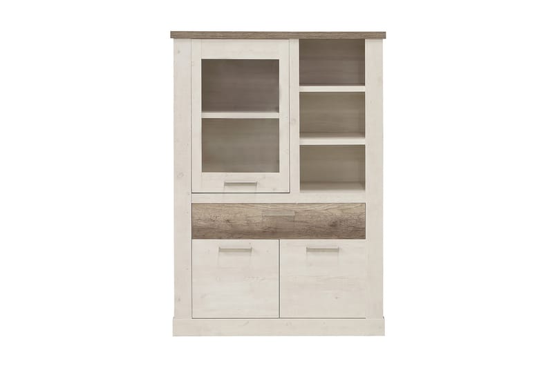 BESCH Vitrinskåp 41x108 cm Brun/Vit - Förvaring - Skåp - Vitrinskåp