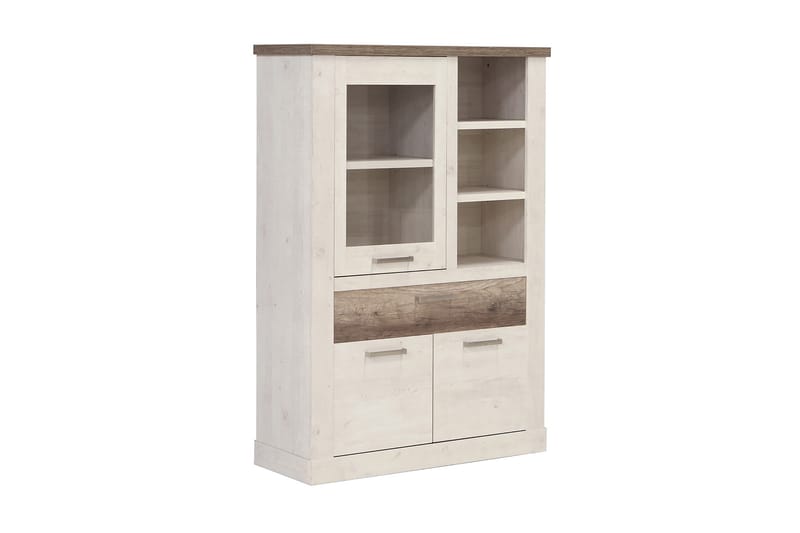 BESCH Vitrinskåp 41x108 cm Brun/Vit - Förvaring - Skåp - Vitrinskåp