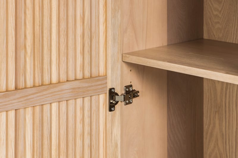 Birino Vitrinskåp 40 cm djup 95 cm bred 170 cm hög Ljust Trä Ek - Beige - Förvaring - Skåp - Vitrinskåp