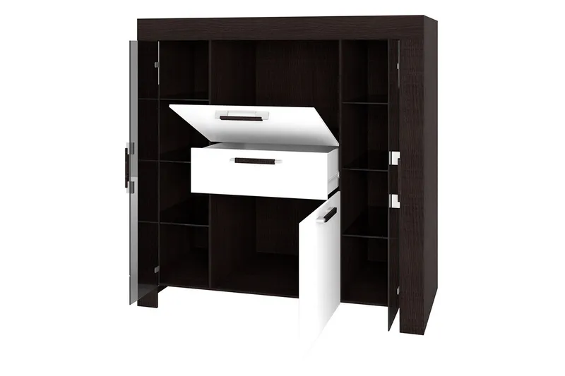 Cezar Vitrinskåp 130x42x131 cm Ek - Förvaring - Skåp - Vitrinskåp