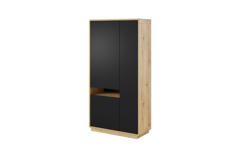 CORNLIUS Vitrinskåp 92x181 cm Brun/Svart - Förvaring - Skåp - Vitrinskåp