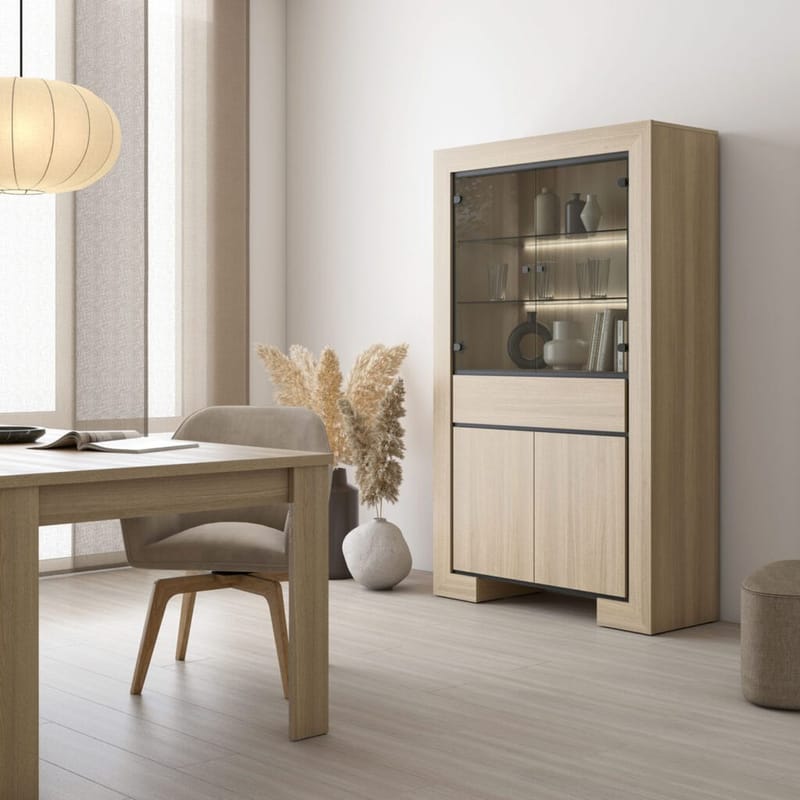 Vitrinskåp Cuba II 4 Dörrar 1 Låda - Förvaring - Skåp - Vitrinskåp