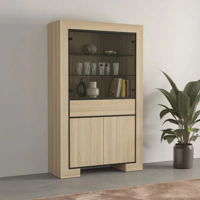 Vitrinskåp Cuba II 4 Dörrar 1 Låda - Förvaring - Skåp - Vitrinskåp